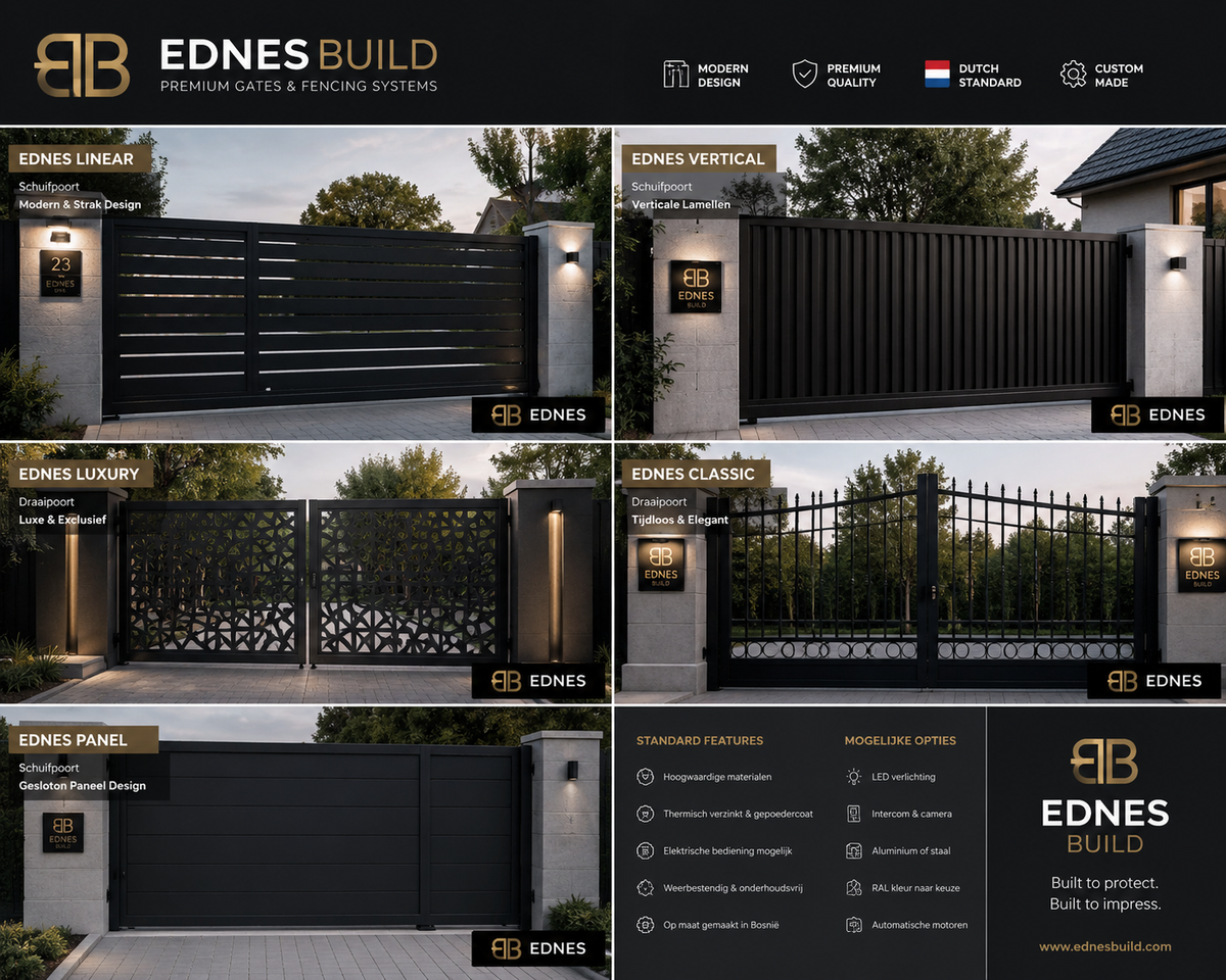EDNES Panel™ – Gesloten Paneel Aluminium Schuifpoort